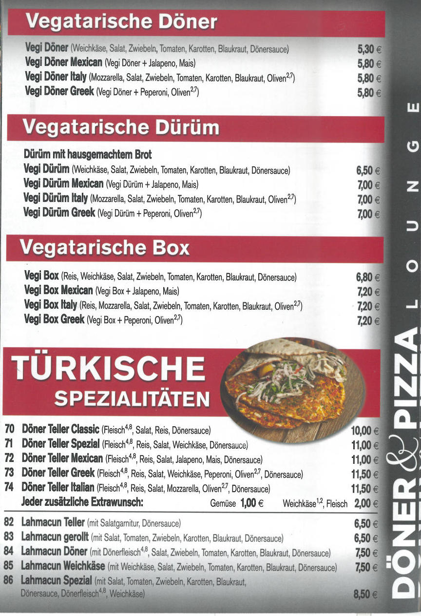 Speisekarten anzeigen