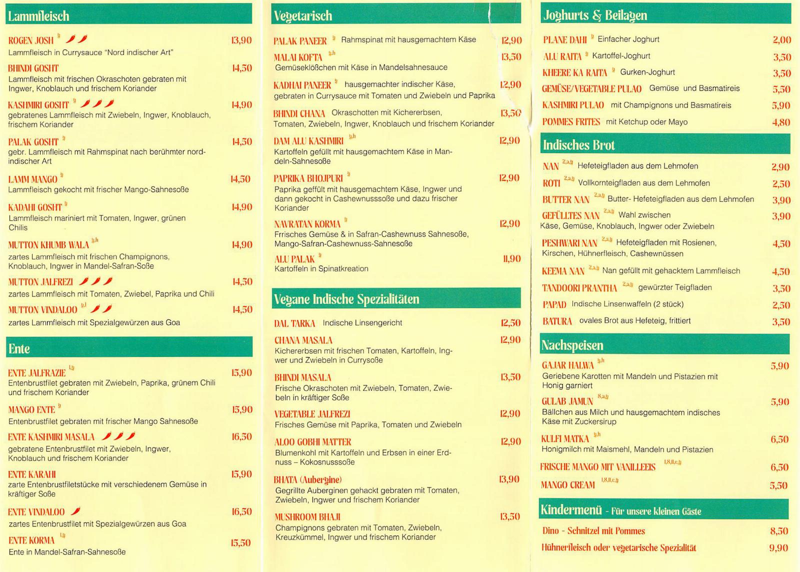Speisekarte von Curry Bites Seite 01