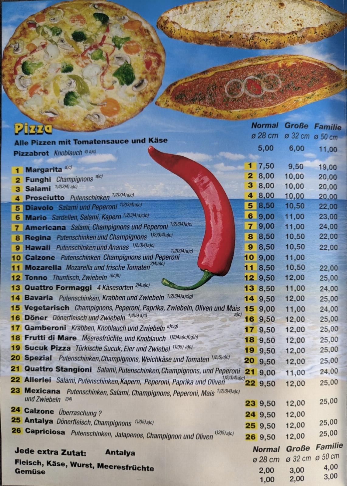 Speisekarte von Antalya Seite 02