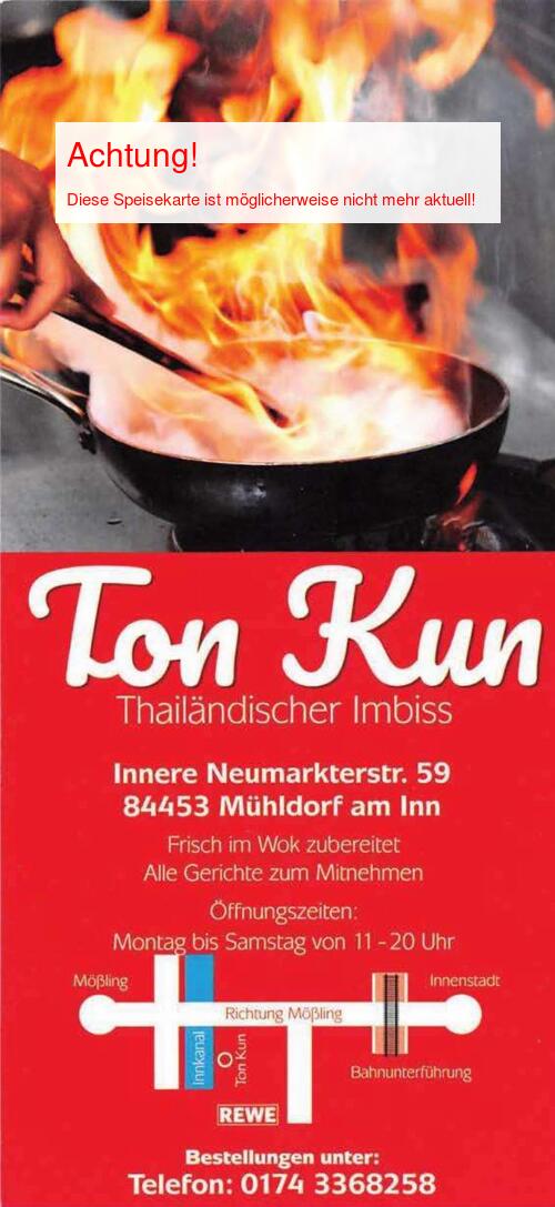 Speisekarte von Ton Kun Seite 01