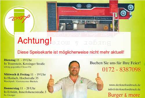 Speisekarte von Lenz Burger & more Seite 01