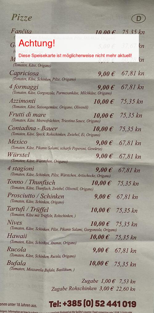 Speisekarte von Fancita Seite 03