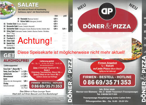 Speisekarte von Döner & Pizza Lounge Seite 01