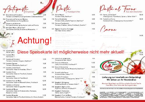 Speisekarte von Ristorante Pizzeria Bella Ciao  Seite 02