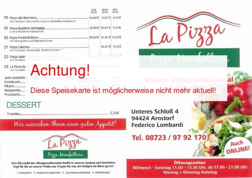 Speisekarte von Pizza Manifattura Seite 01