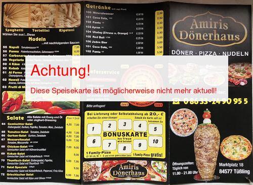 Speisekarte von Amiris D&ouml;nerhaus Seite 01