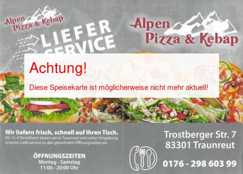 Speisekarte von Alpen Pizza & Kebap Seite 01
