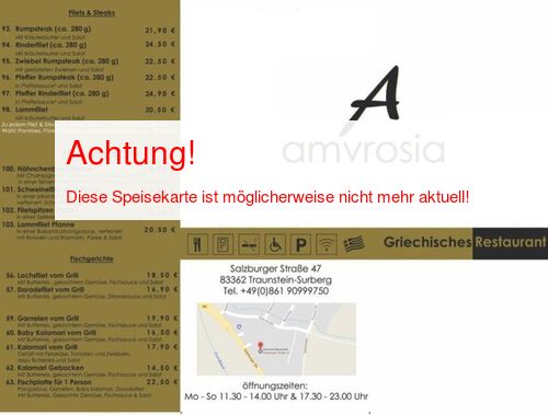 Speisekarte von Amvrosia Seite 01