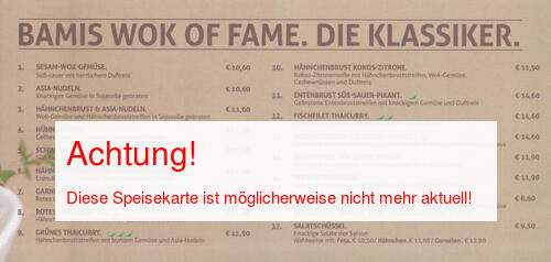 Speisekarte von Bamis Wok Seite 02